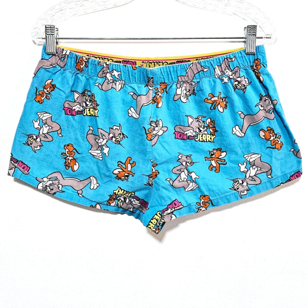 Tom & Jerry Sleepwear Shorts Blue Cotton Women's Size M